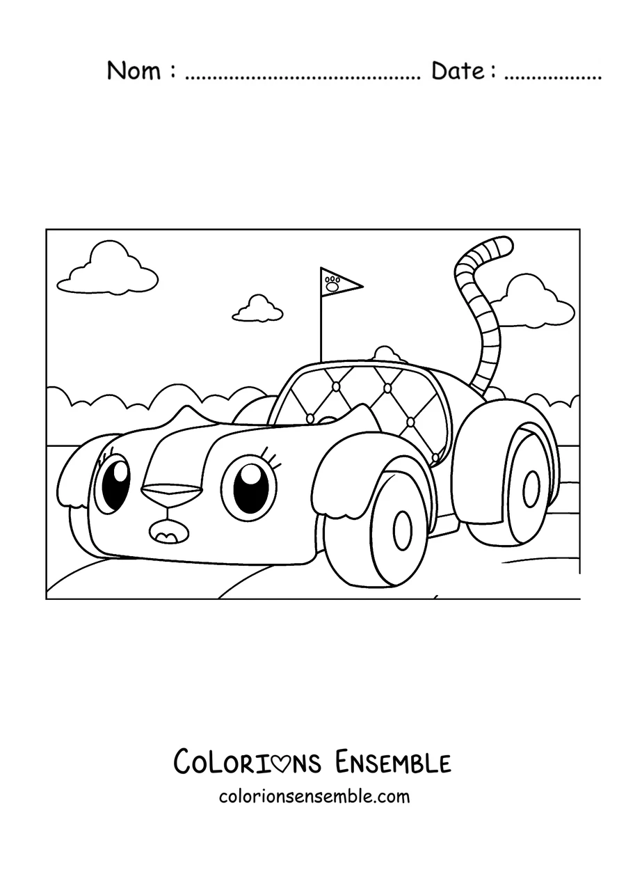 Coloriage de Carlita, la voiture chat de Gabby