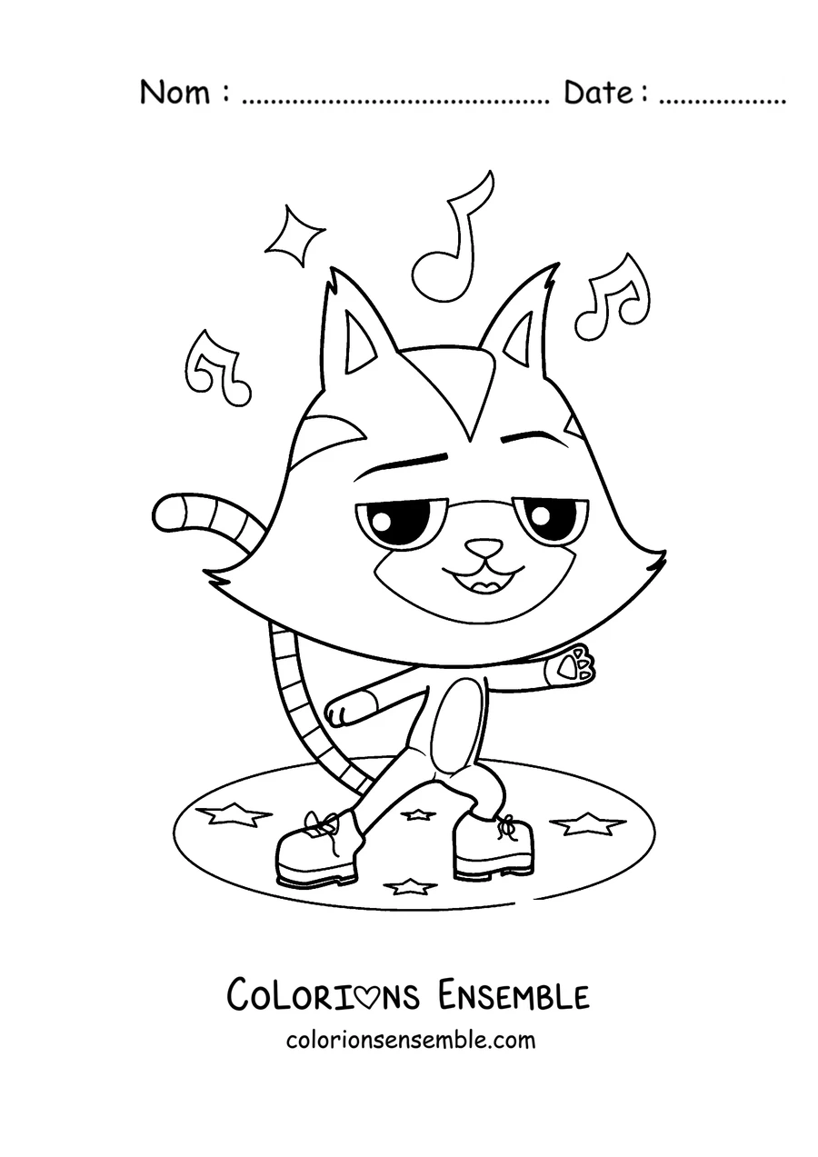 Coloriage de CatRat en train de danser