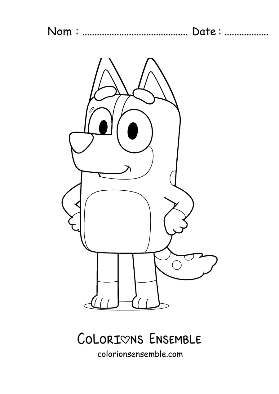 Coloriage de Chilli, la maman de Bluey