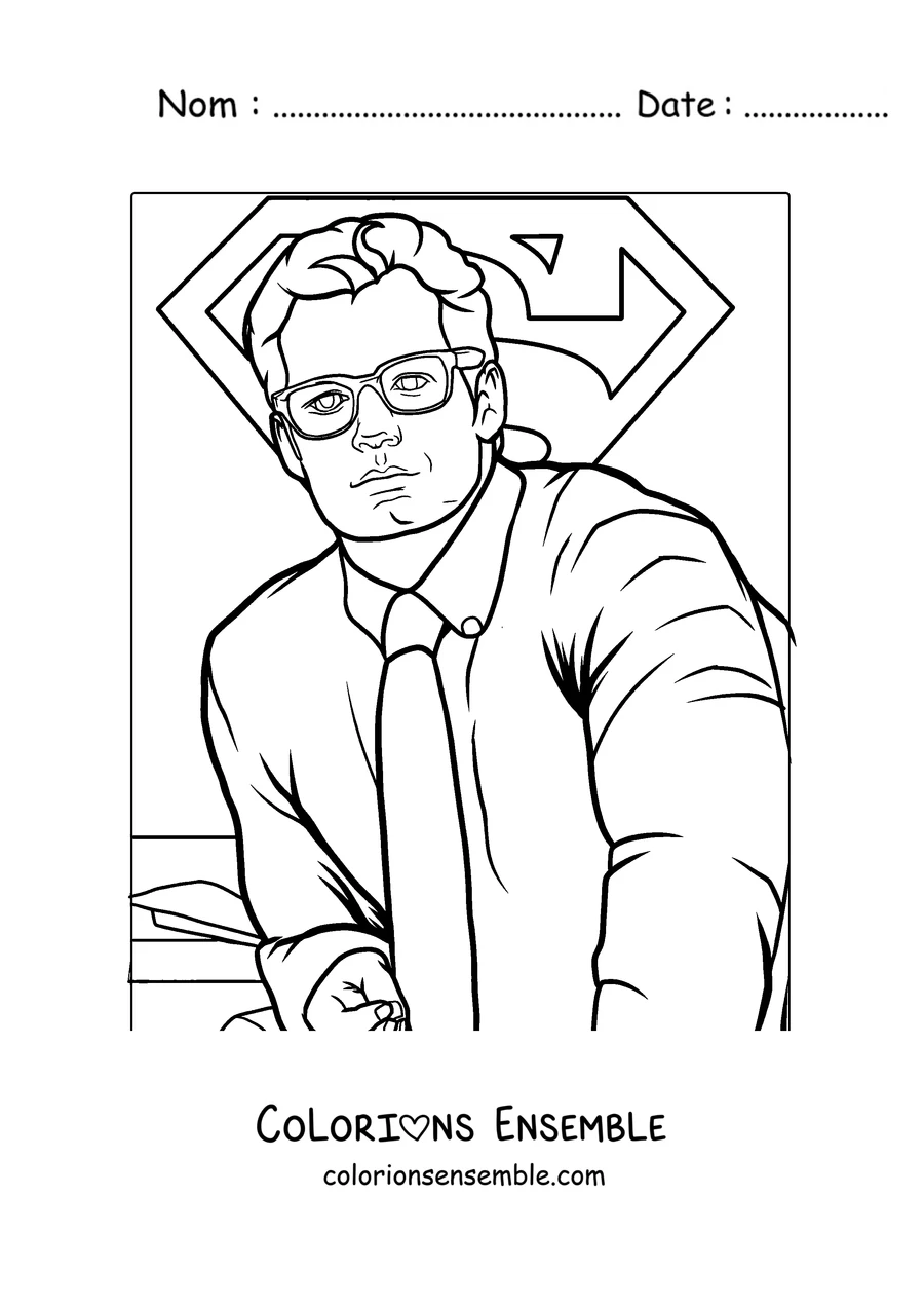 Coloriage de Clark Kent, l'identité secrète de Superman