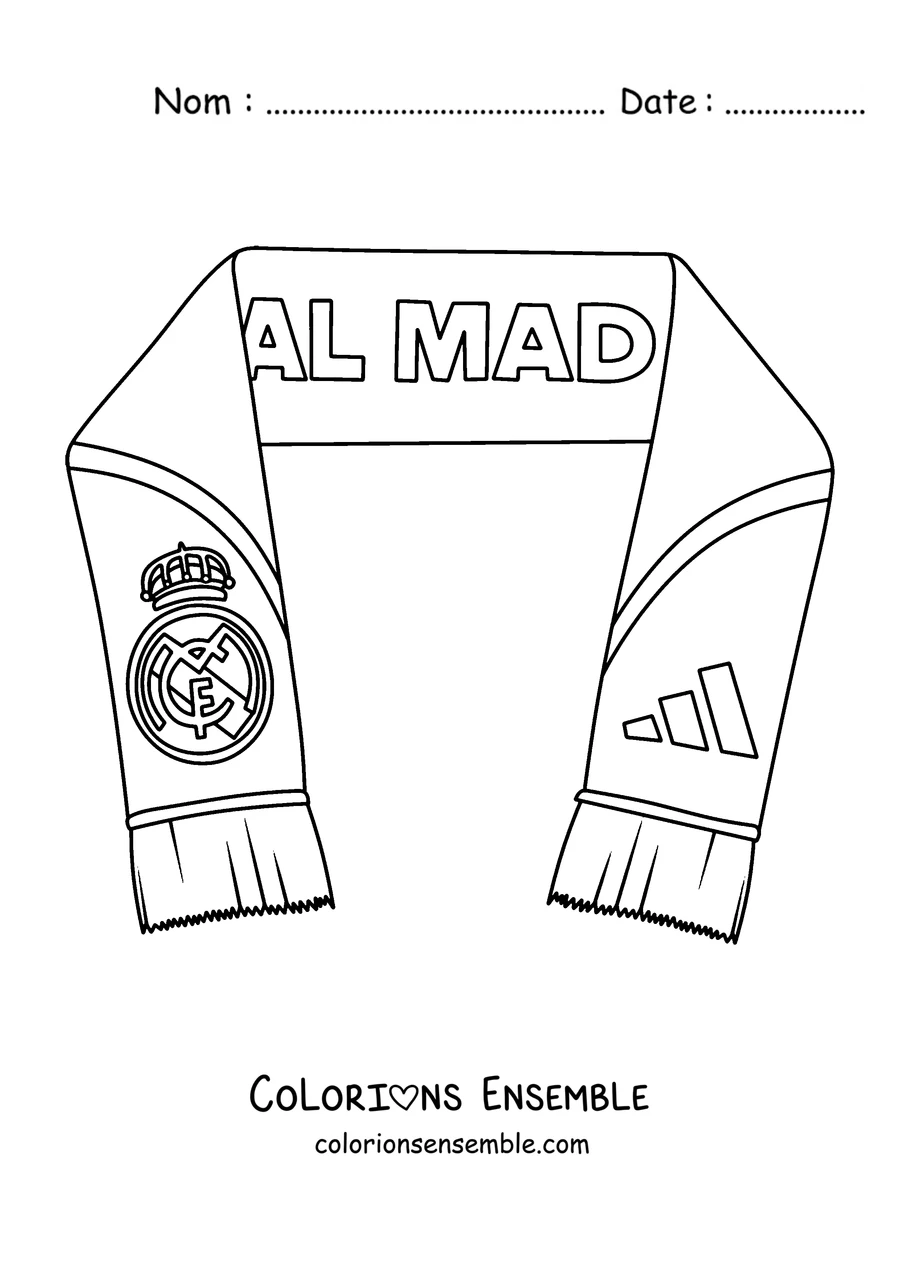 Coloriage d'une écharpe de supporter du Real Madrid
