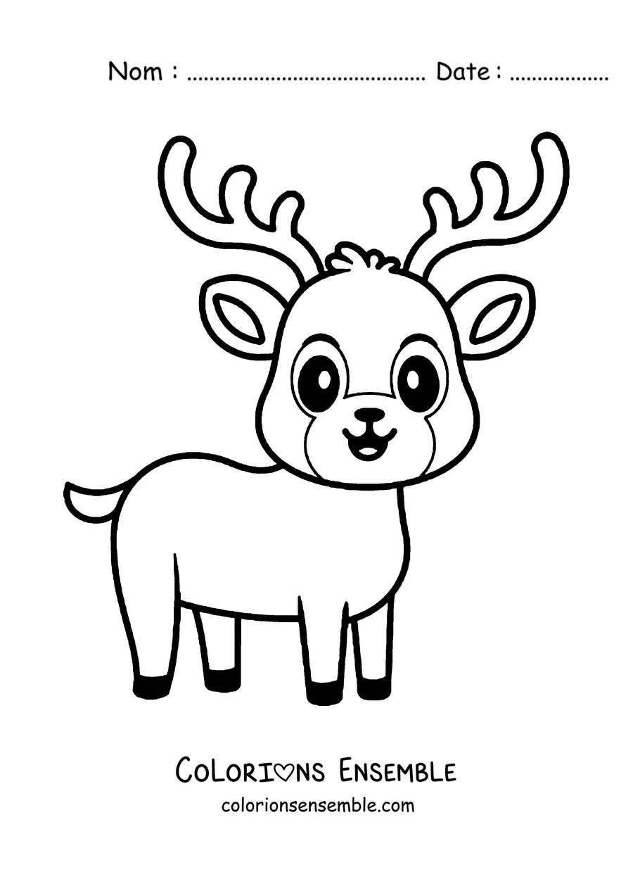 Coloriage d'un faon mignon vu de face
