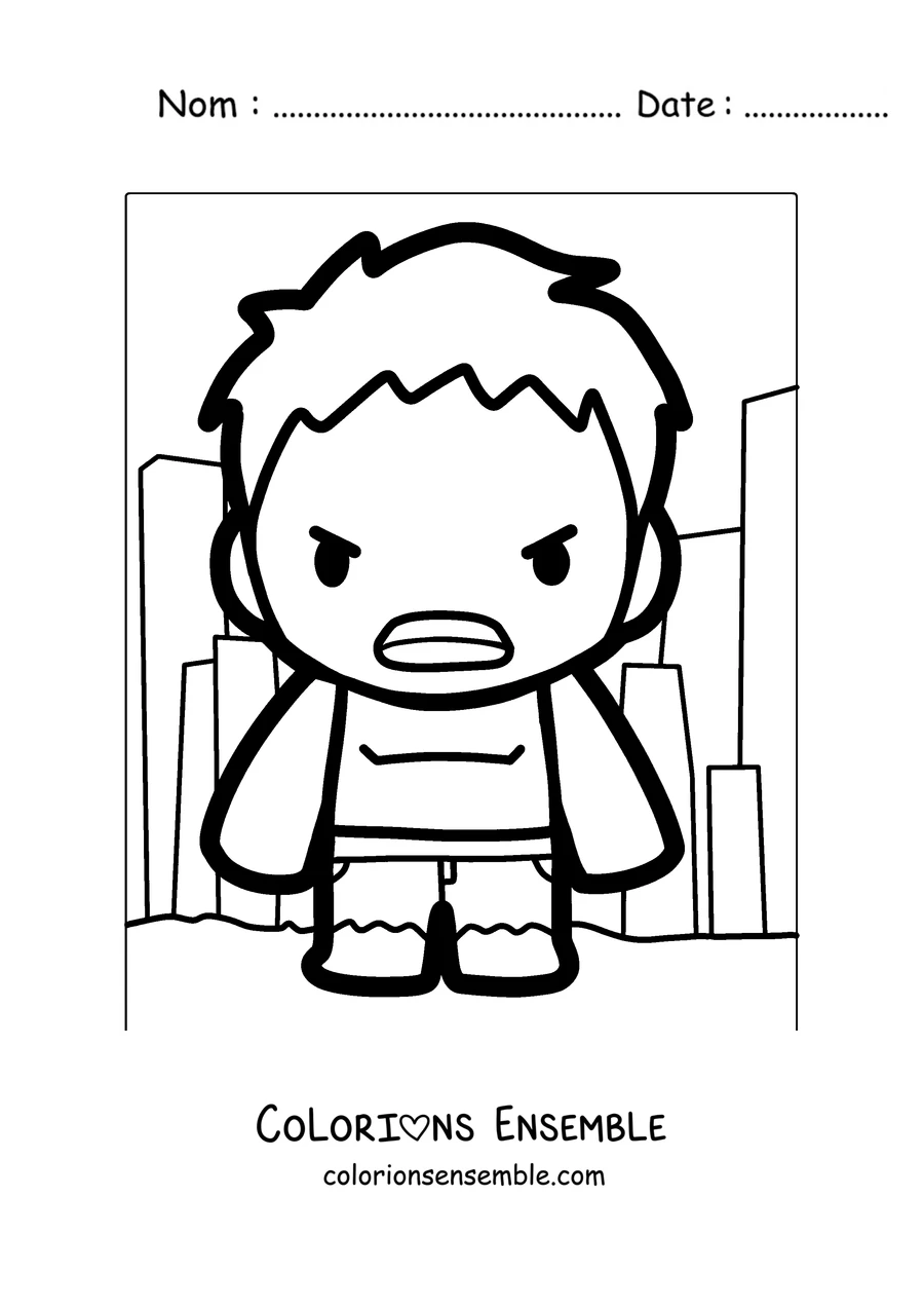 Coloriage de Hulk simple pour les petits