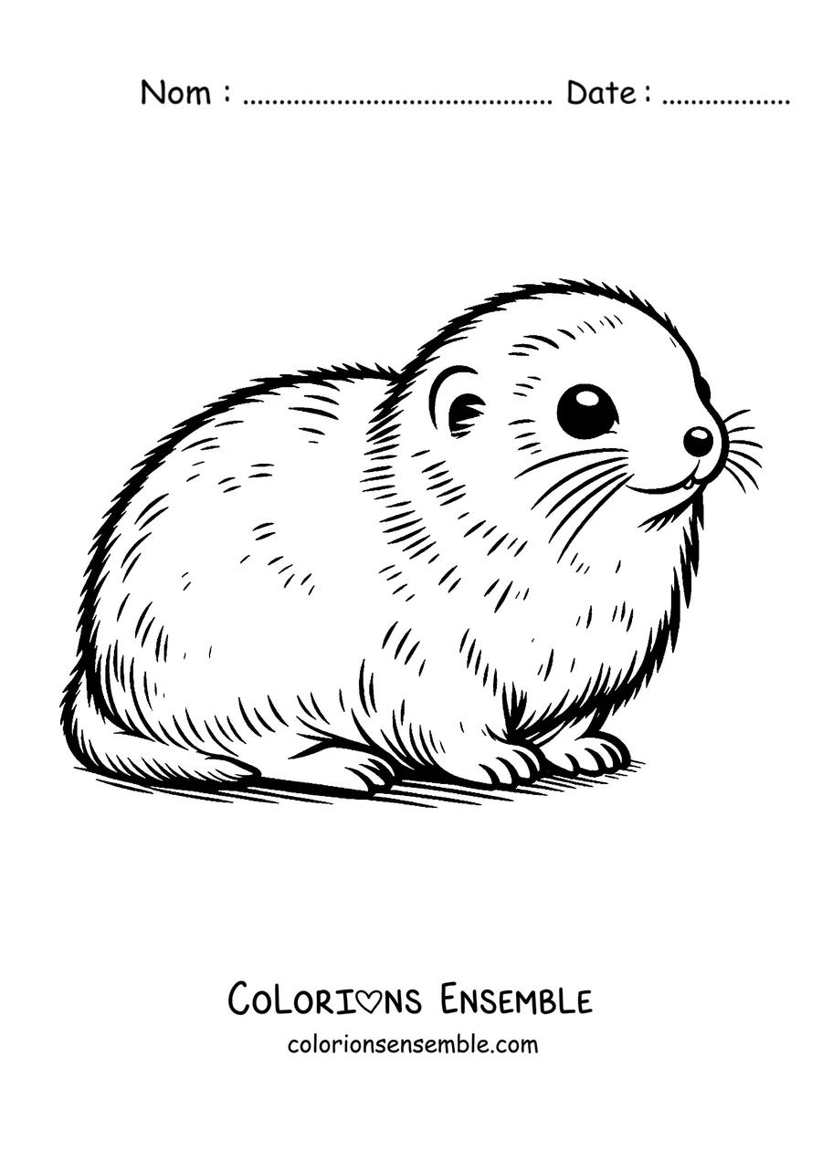 Coloriage d'un lemming rond au repos