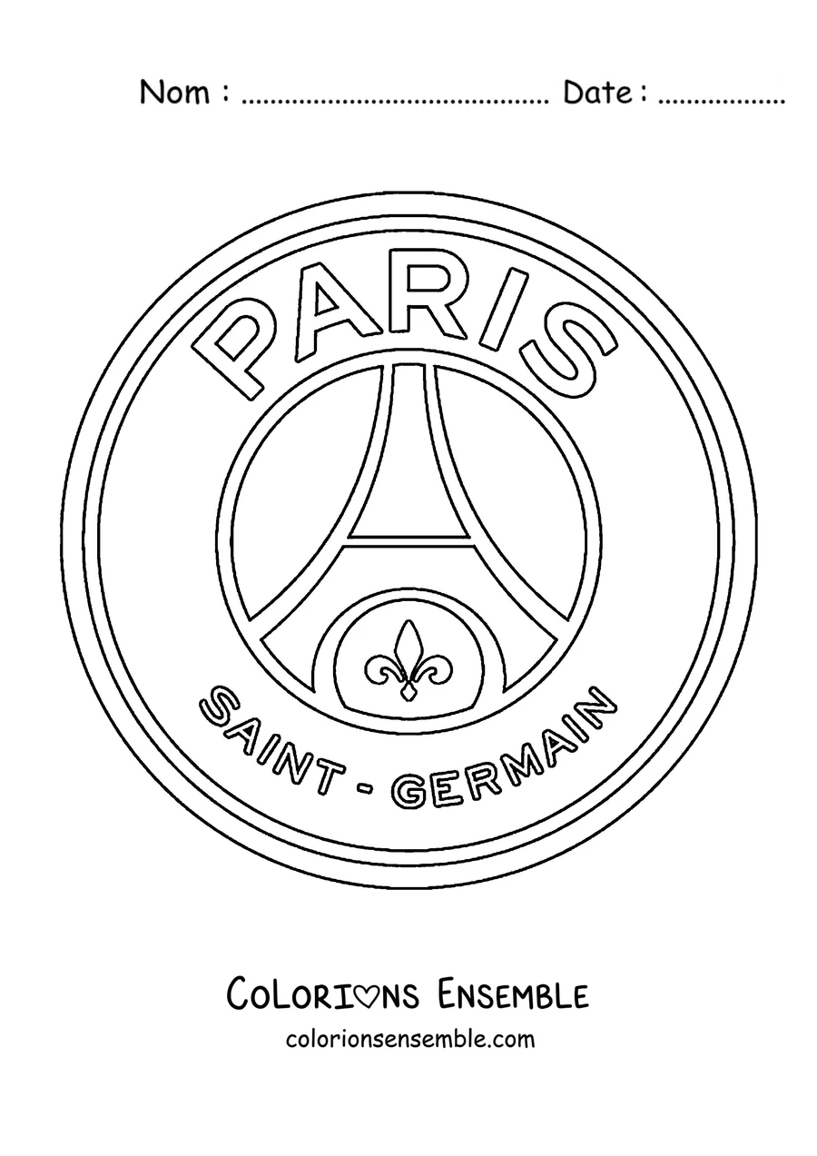 Coloriage du logo rond du PSG