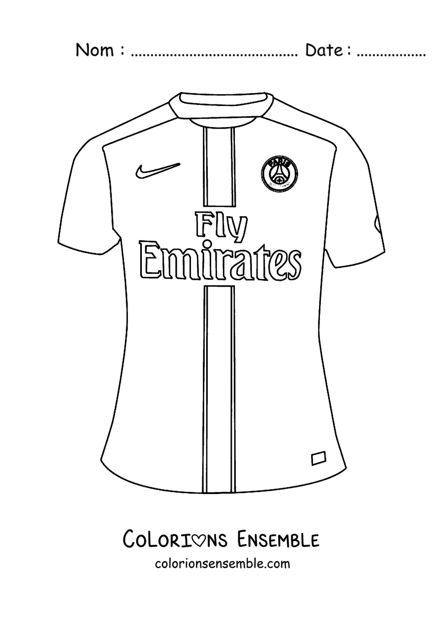 Coloriage du maillot du PSG