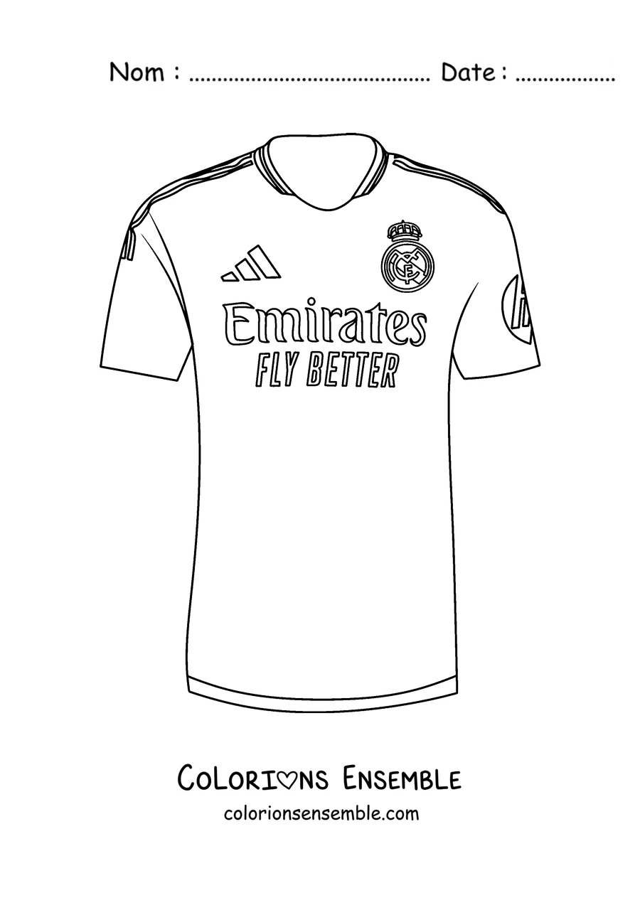 Coloriage du maillot blanc du Real Madrid