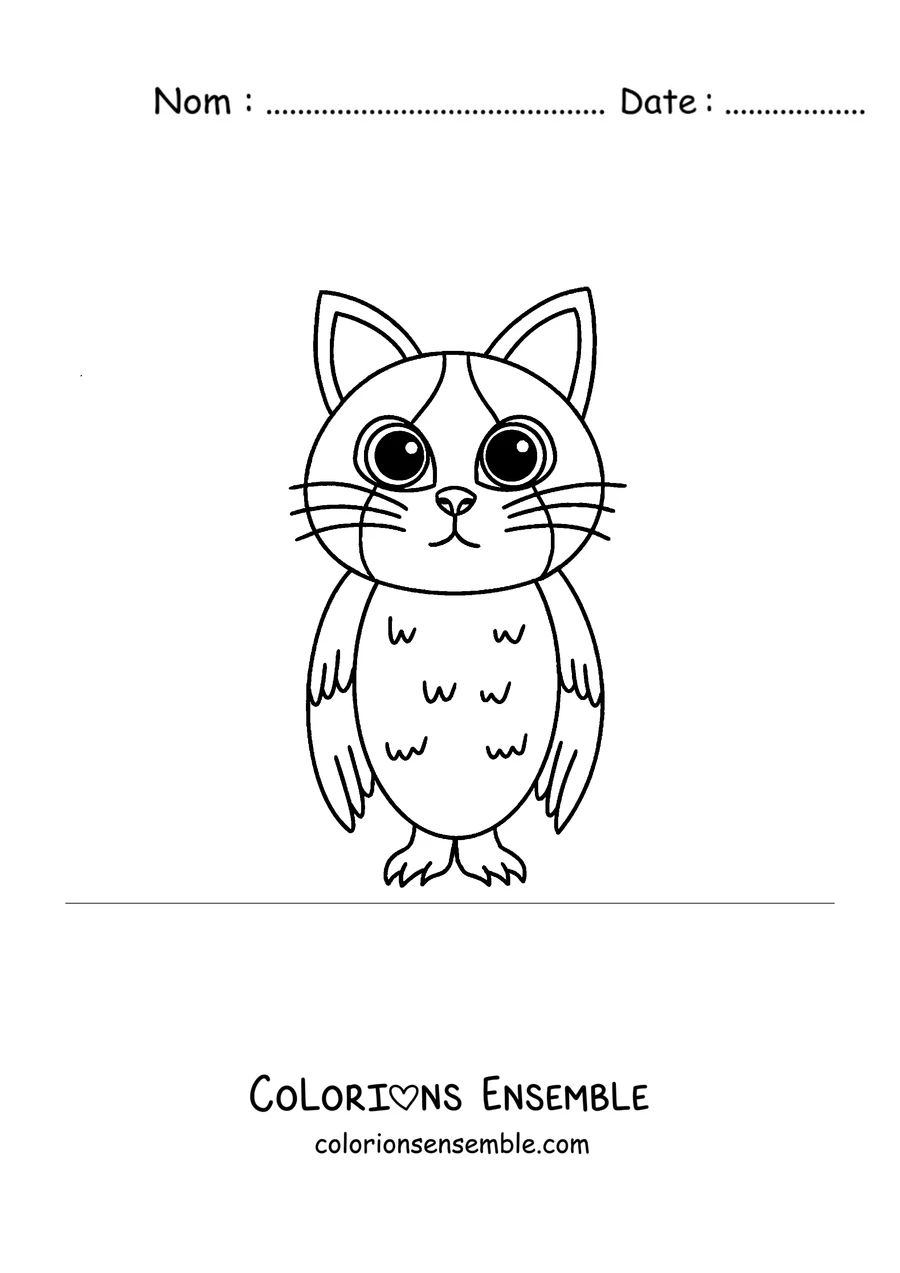 Coloriage d'un Meowl mignon vu de face