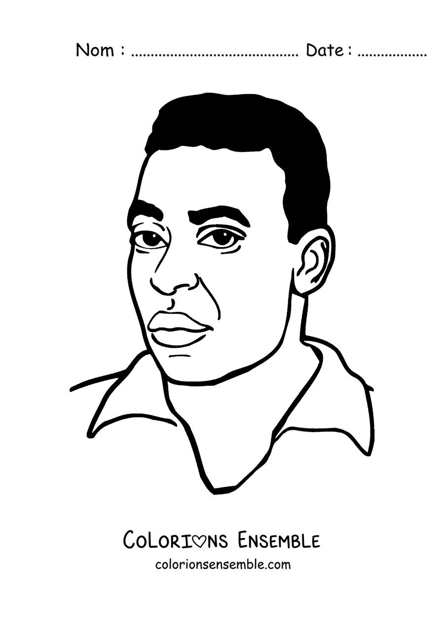 Coloriage d'un portrait de Pelé