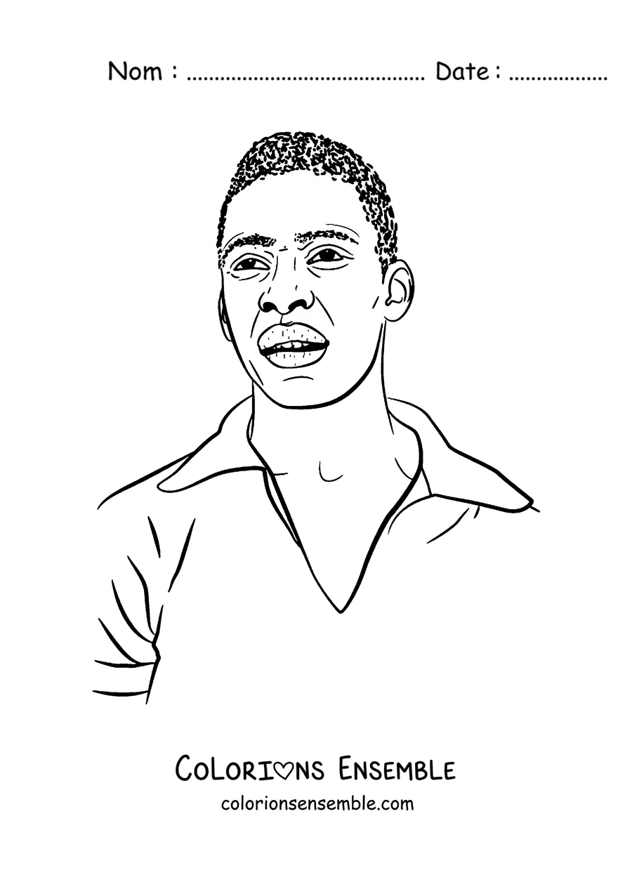 Coloriage de Pelé souriant