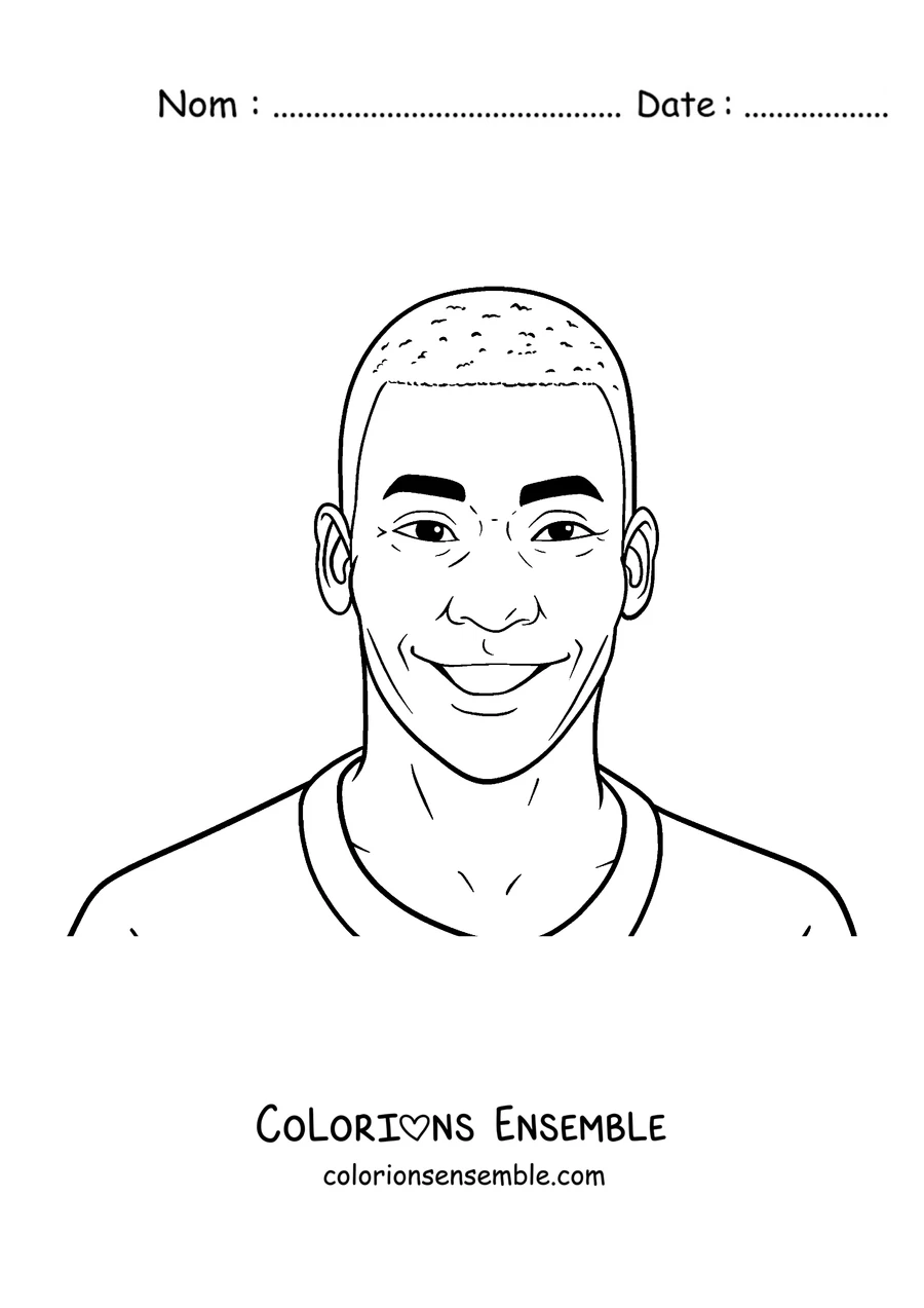Coloriage du visage souriant de Pelé