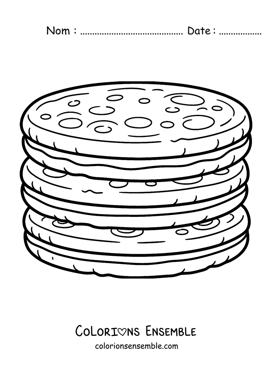 Coloriage d'une pile d'arepas