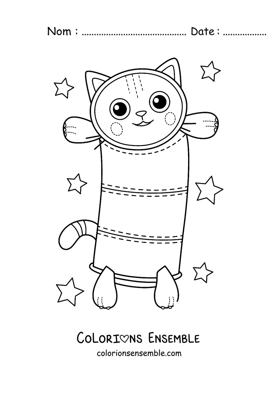 Coloriage de Pillow Cat, le chat dormeur