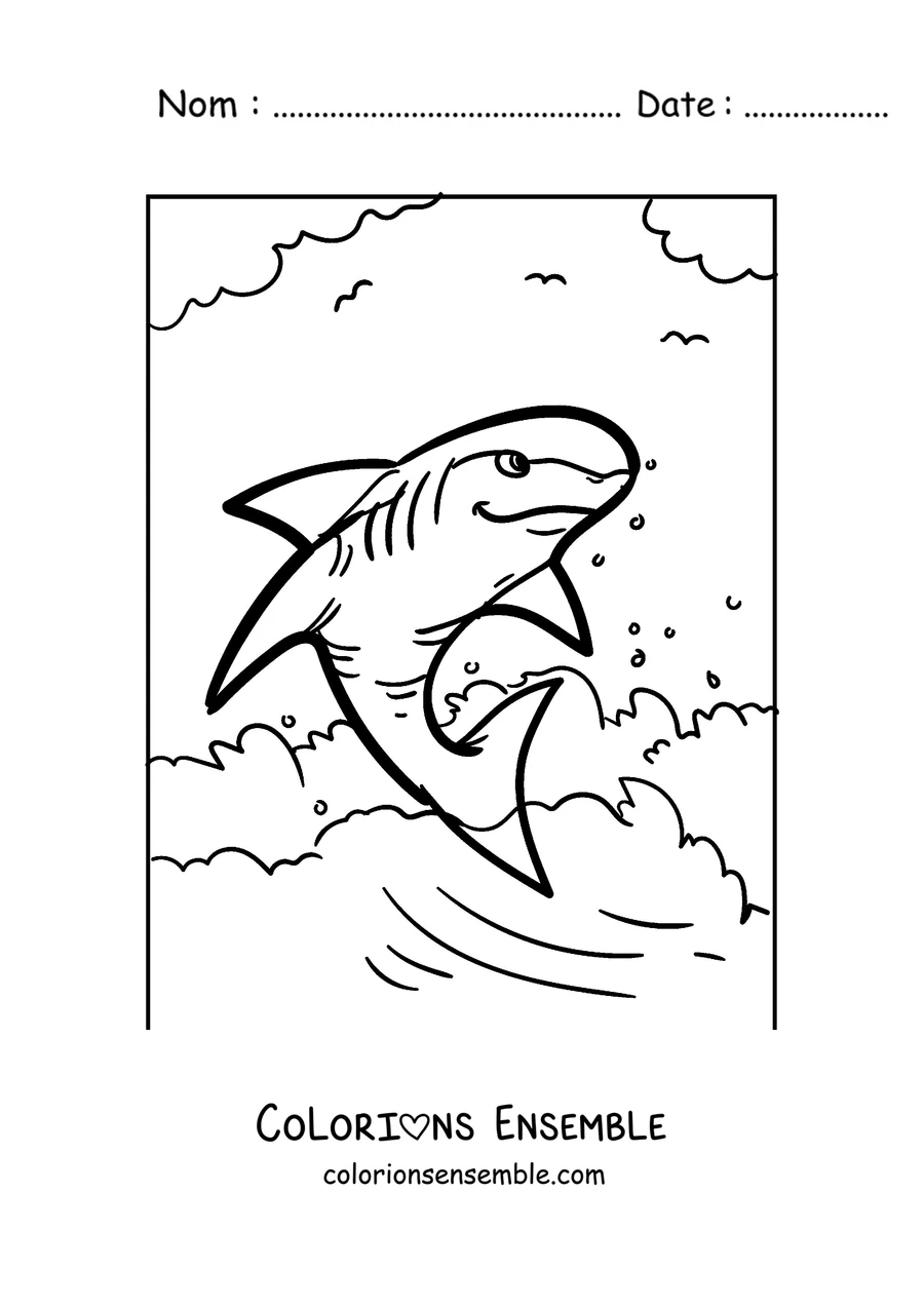 Coloriage d'un requin bondissant hors de l'eau