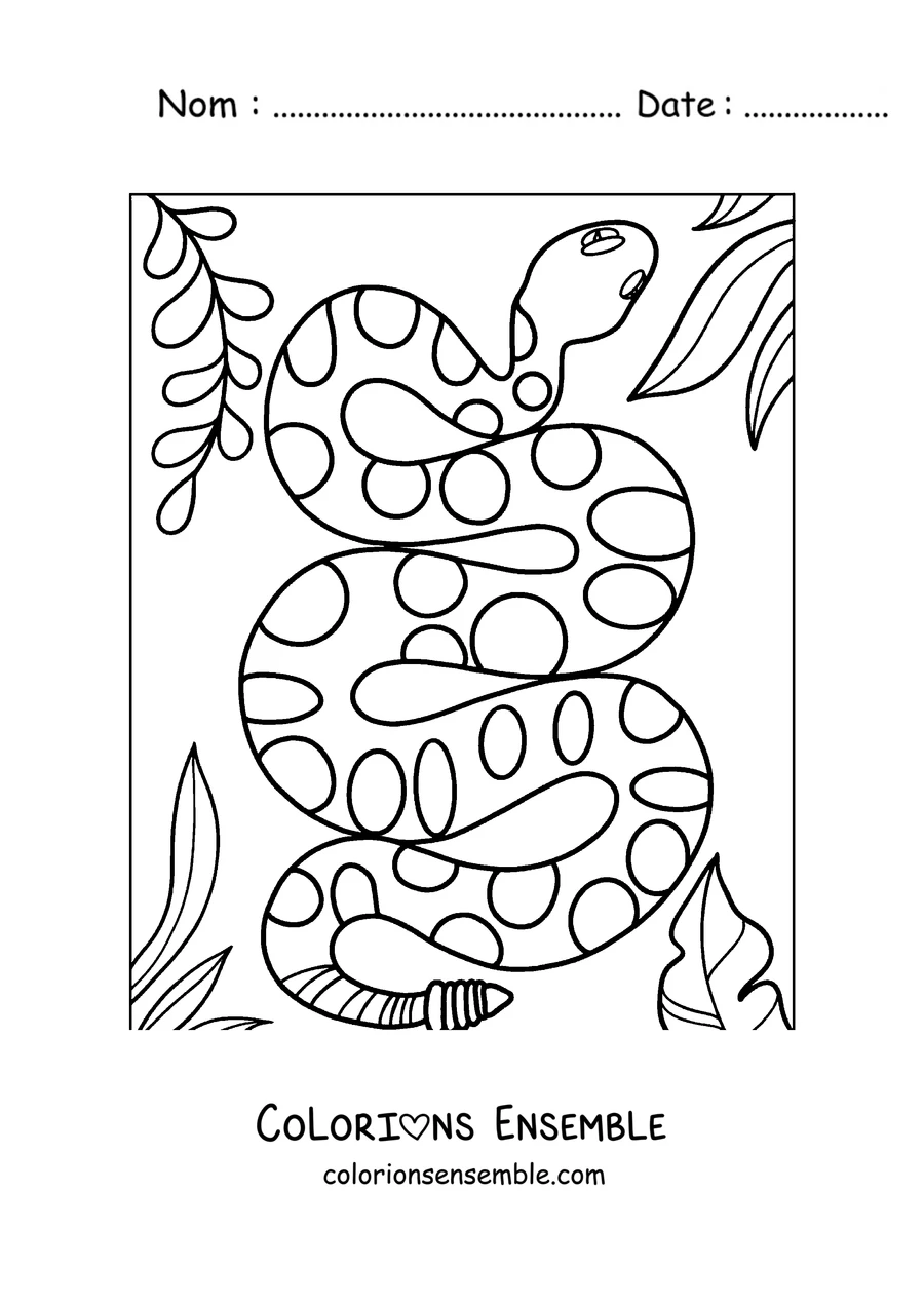 Coloriage d'un serpent à sonnette