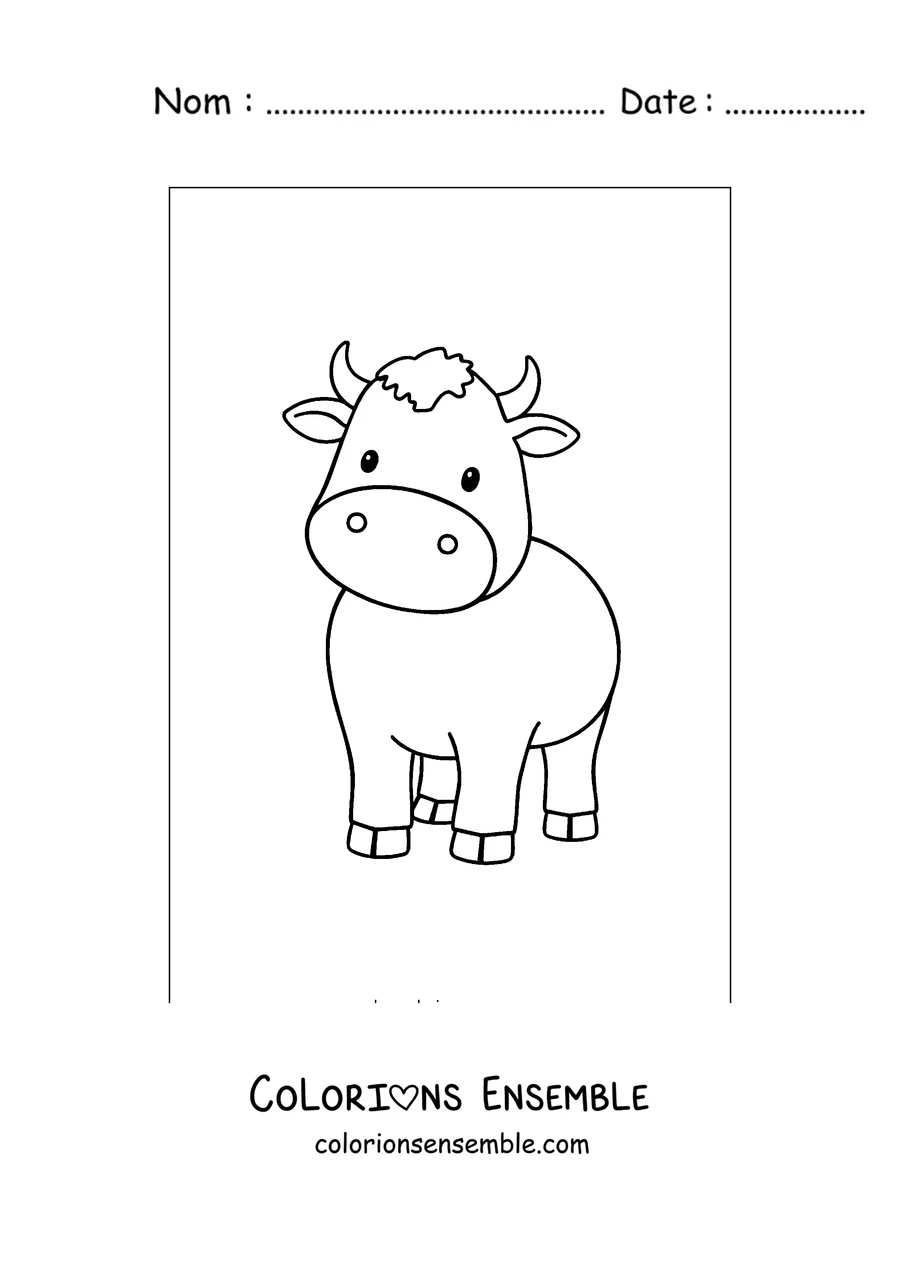 Coloriage de vache facile pour les petits