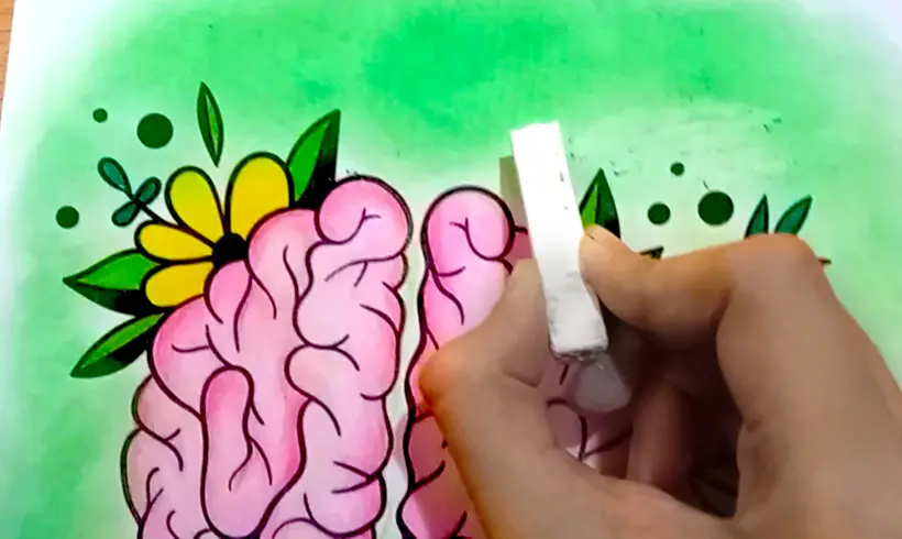 Étape 4 pour colorier avec la technique du blanchiment