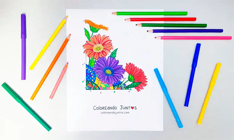 Coloriage de marguerite colorié par Colorions Ensemble