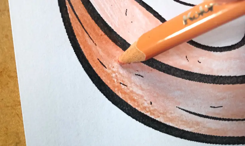 Étape 3 pour colorier avec la technique du brunissage