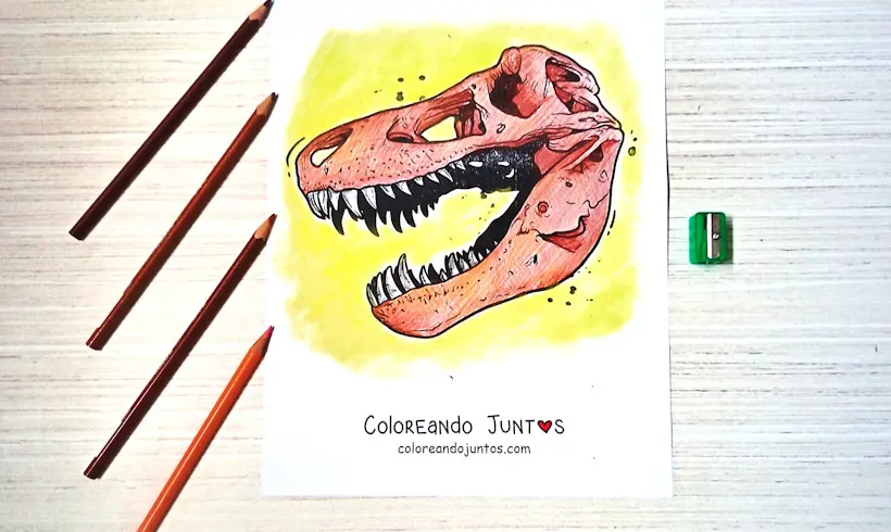 Coloriage de fossile de dinosaure colorié par Colorions Ensemble