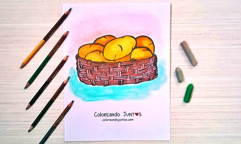Coloriage de pommes de terre colorié par Colorions Ensemble