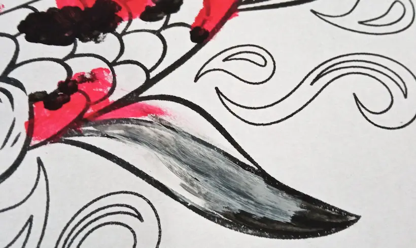 Étape 2 pour peindre avec des cotons-tiges et de la gouache