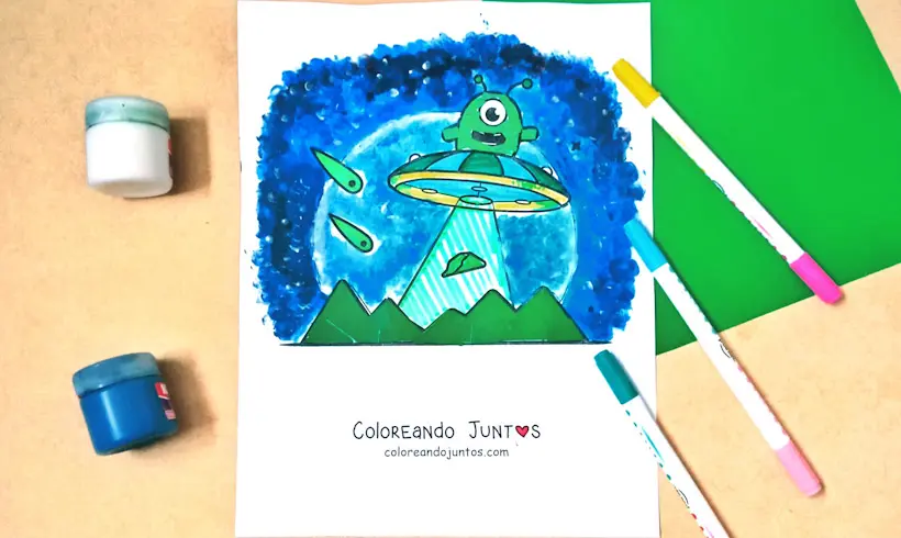 Coloriage d’extraterrestre colorié par Colorions Ensemble