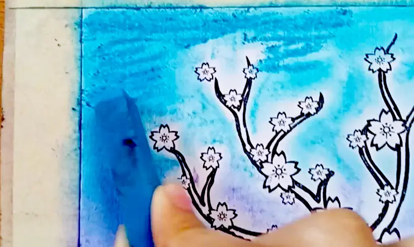 Étape 4 pour colorier avec des pastels et des craies