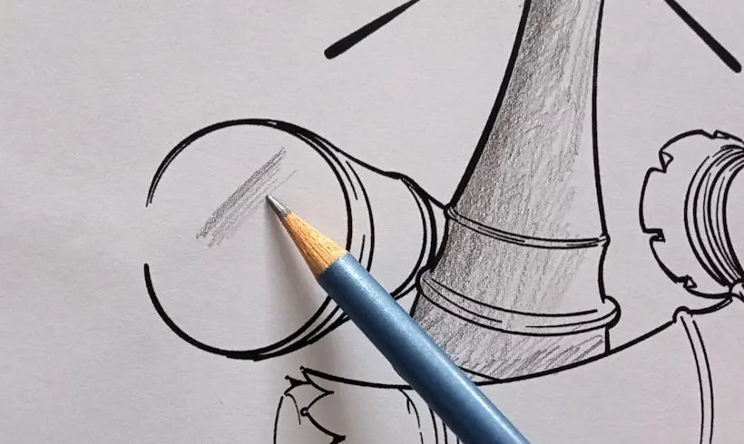 Étape 1 pour peindre au graphite