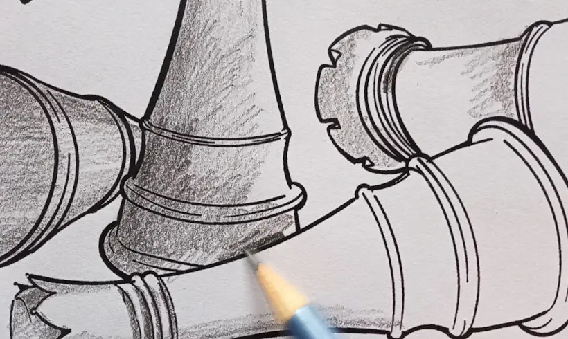 Étape 2 pour peindre au graphite