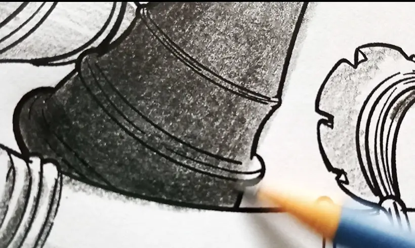 Étape 3 pour peindre au graphite