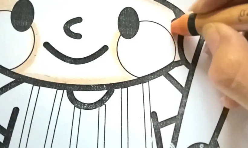 Étape 1 pour colorier avec des crayons de cire