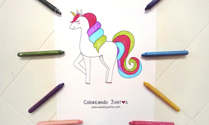 Coloriage de licorne colorié par Colorions Ensemble