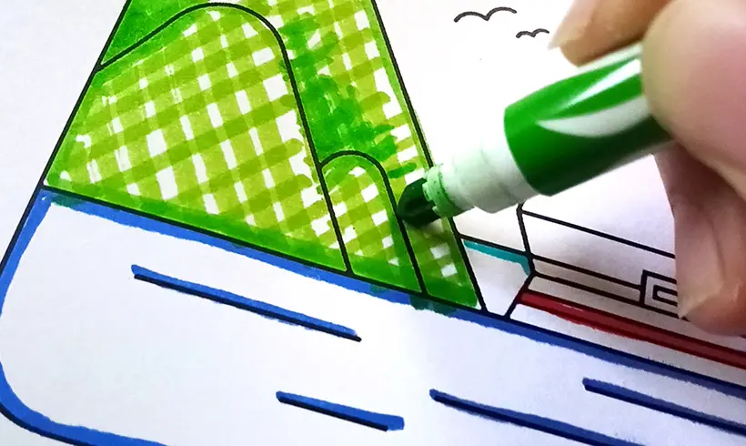 Étape 3 pour colorier avec des marqueurs