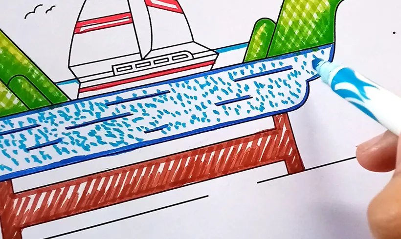 Étape 4 pour colorier avec des marqueurs