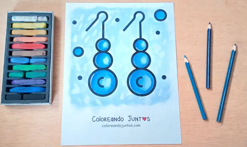 Coloriage de boucles d’oreilles coloriées avec la technique de l’effacement