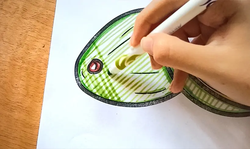 Étape 3 pour appliquer la technique des hachures