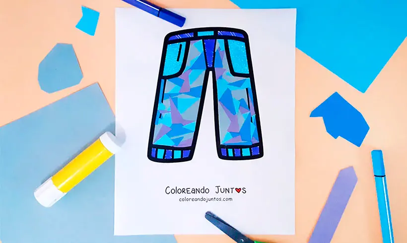 Coloriage de pantalon colorié par Colorions Ensemble