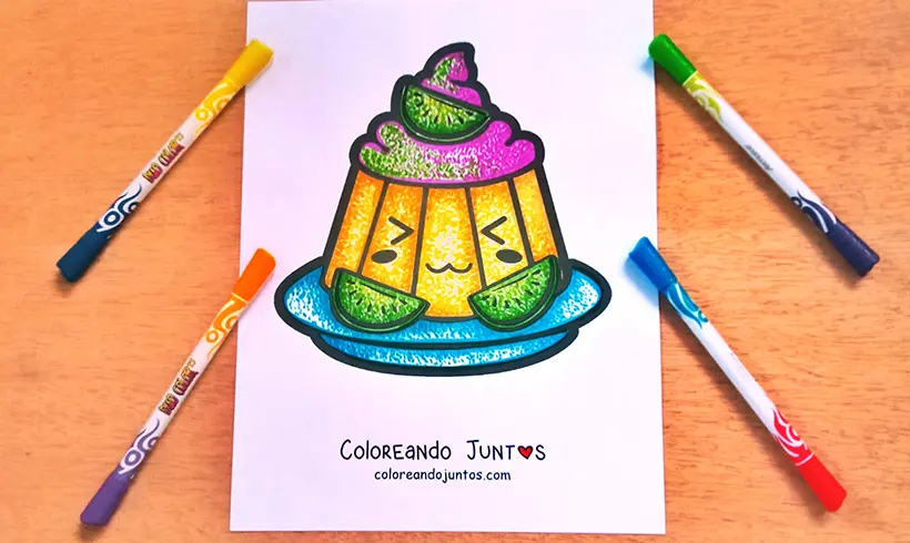 Coloriage de gelée colorié par Colorions Ensemble