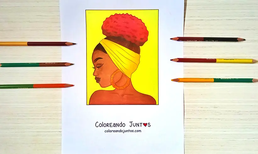 Coloriage de femme colorié par Colorions Ensemble