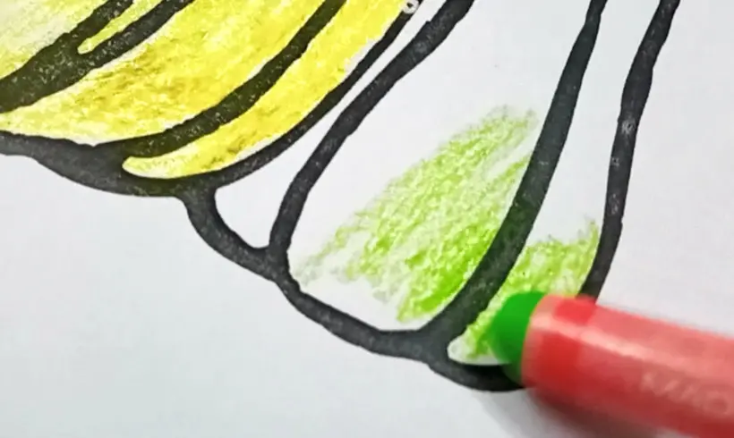 Étape 1 pour colorier avec des pastels à l’huile