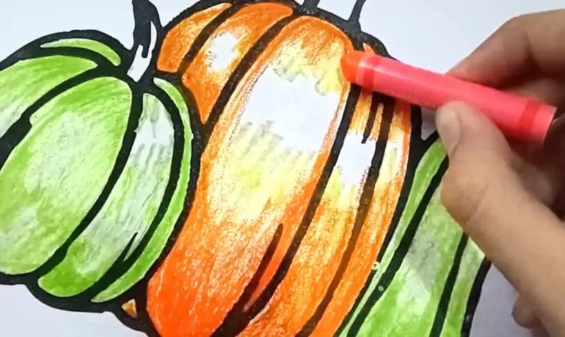 Étape 2 pour colorier avec des pastels à l’huile