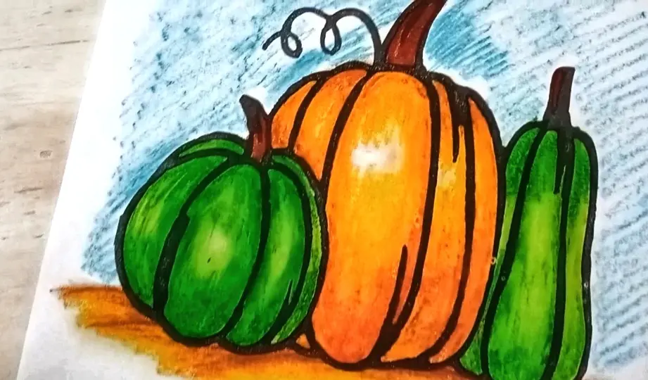Étape 5 pour colorier avec des pastels à l’huile