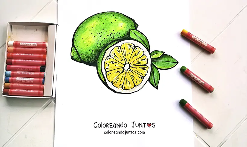 Coloriage de citron colorié par Colorions Ensemble