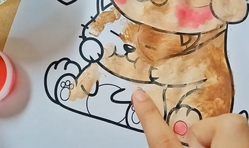 Étape 3 pour peindre avec les doigts