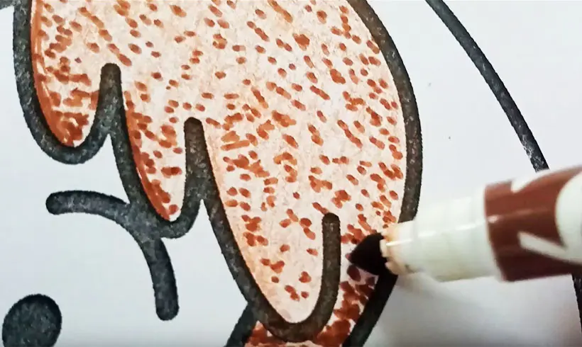 Étape 3 pour appliquer la technique du pointillisme