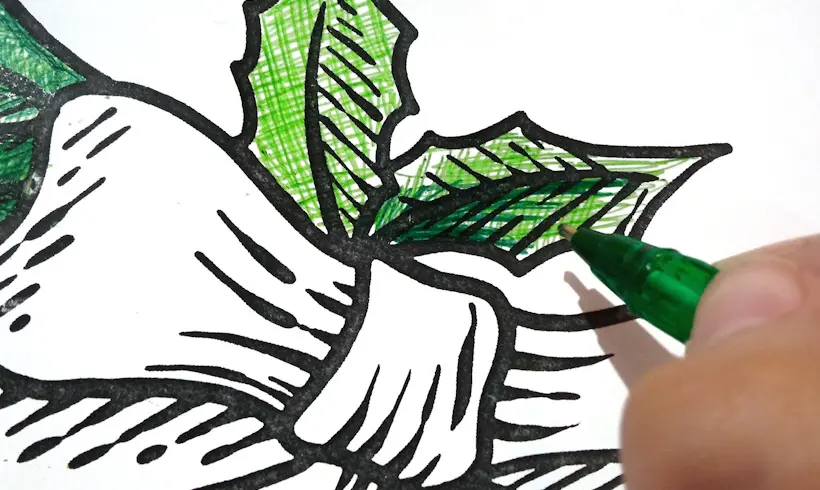 Étape 2 pour peindre avec des stylos à bille