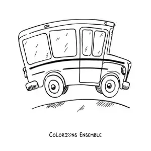 Image à colorier d'un autobus scolaire