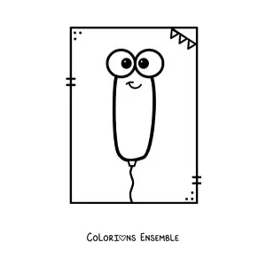 Image à colorier de la lettre I animée en forme de ballon