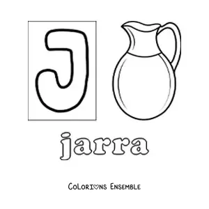 Image à colorier de la lettre J comme jarre